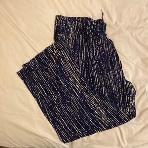 Faded Glory Blue and White Light Weight Summer Lounge Beach Pant